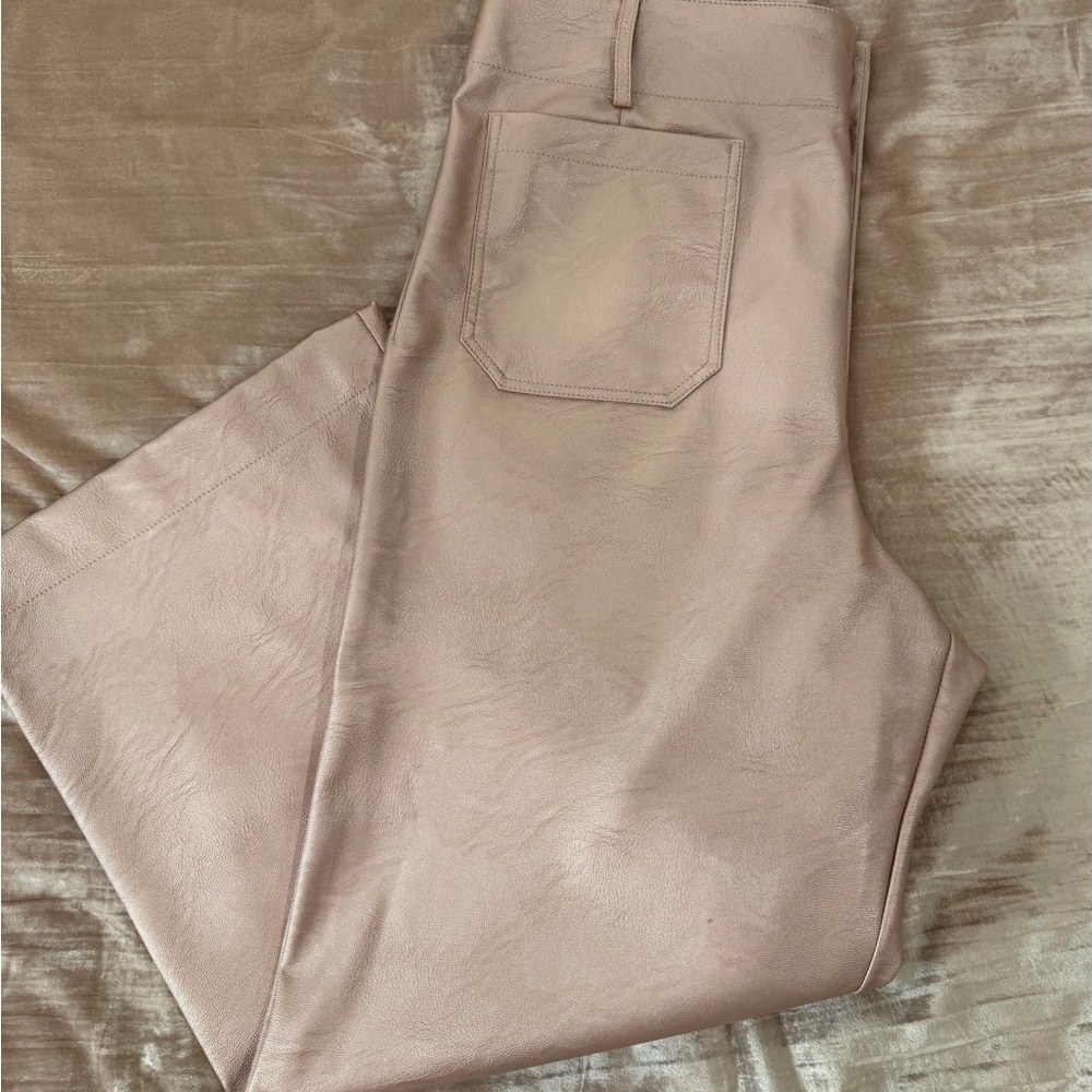 Maeve Metallic Rose Wide-Leg Pants - Picture 5 of 9